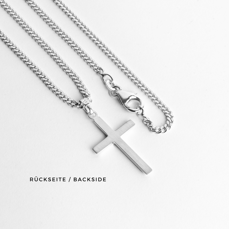 KRUIS KETTING 925 ZILVER GERHODINEERD
