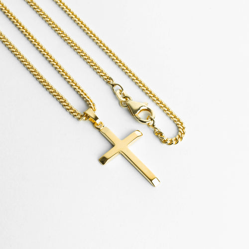 KRUIS COLLIER 925 ZILVER 18 KARAAT VERGULD - IDENTIM®