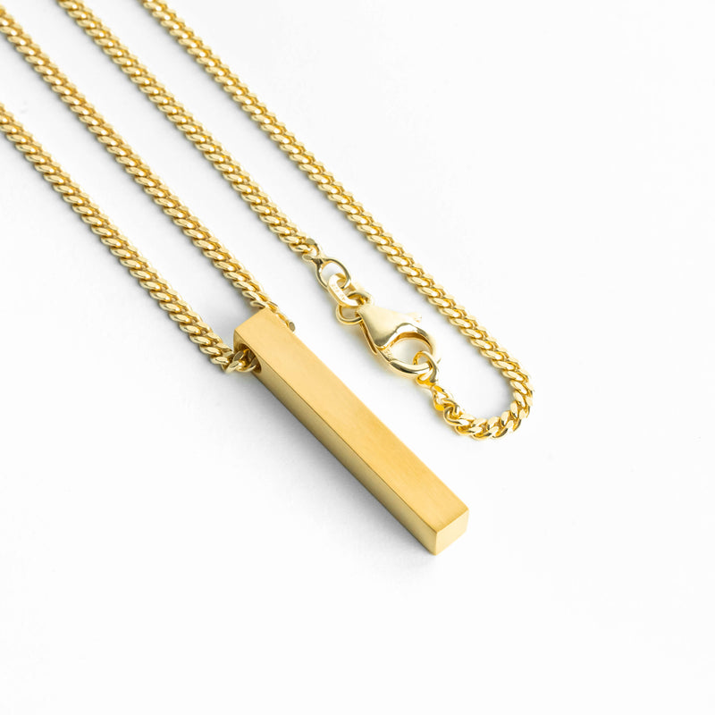 BAR COLLIER 925 ZILVER 18 KARAAT VERGULD