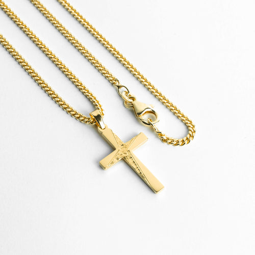 KRUIS COLLIER 925 ZILVER 18 KARAAT VERGULD - IDENTIM®
