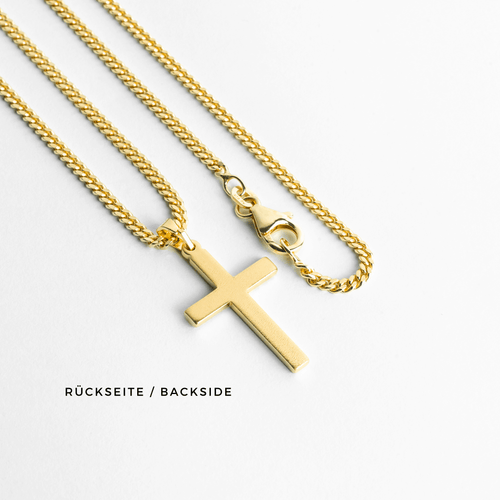 KRUIS COLLIER 925 ZILVER 18 KARAAT VERGULD - IDENTIM®