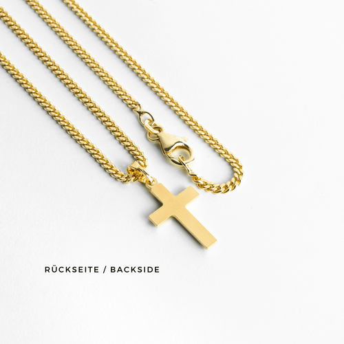KRUIS COLLIER DIAMANT 925 ZILVER 18 KARAAT VERGULD - IDENTIM®