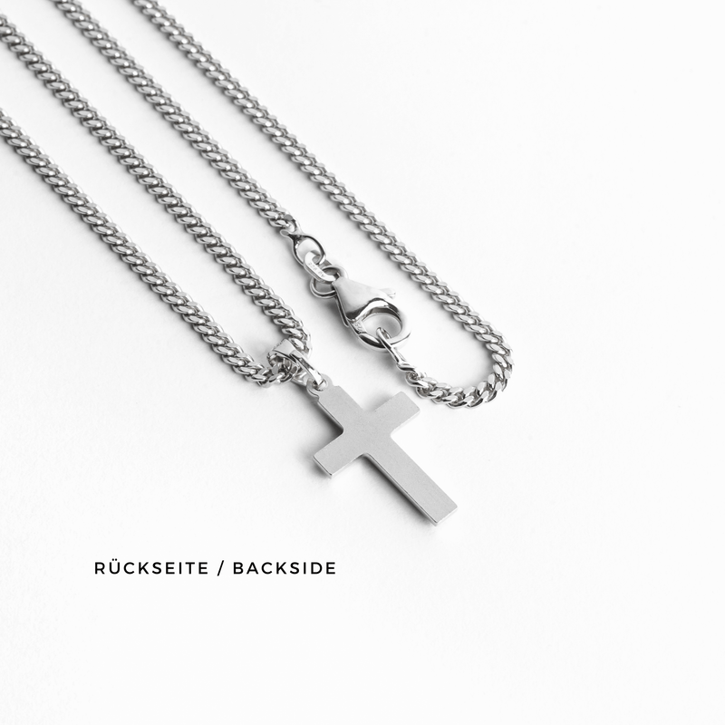 KRUIS KETTING DIAMANT 925 ZILVER GERHODINEERD