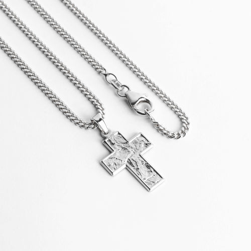 KRUIS COLLIER SUENO 925 ZILVER GERHODINEERD - IDENTIM®