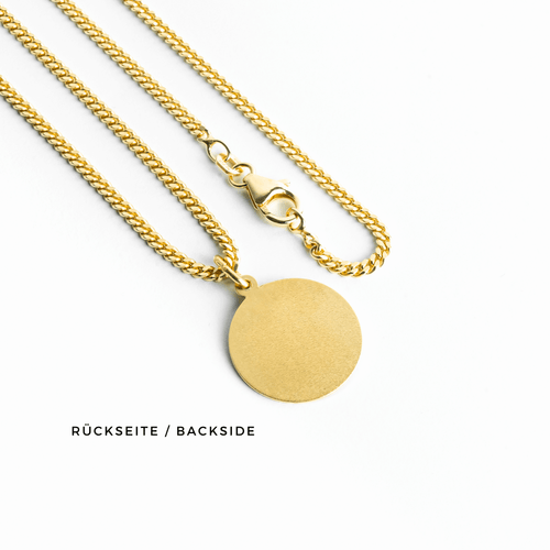 VLEUGEL GRAVEERPLAAT COLLIER 925 ZILVER 18 KARAAT VERGULD - IDENTIM®