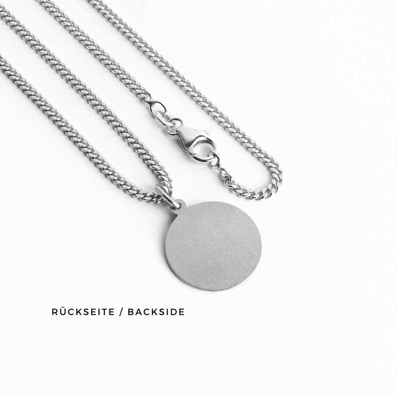 VLEUGEL GRAVEERPLAAT COLLIER 925 ZILVER GERHODINEERD
