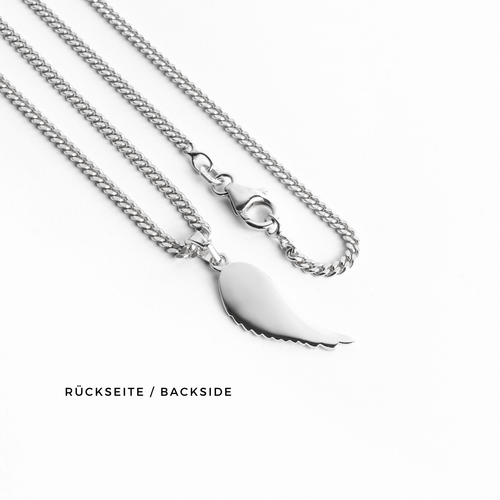 VLEUGELCOLLIER 925 ZILVER GERHODINEERD - IDENTIM®