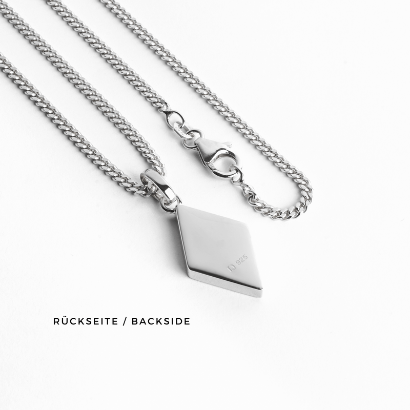 ONYX DIAMANTEN COLLIER 925 ZILVER GERHODINEERD