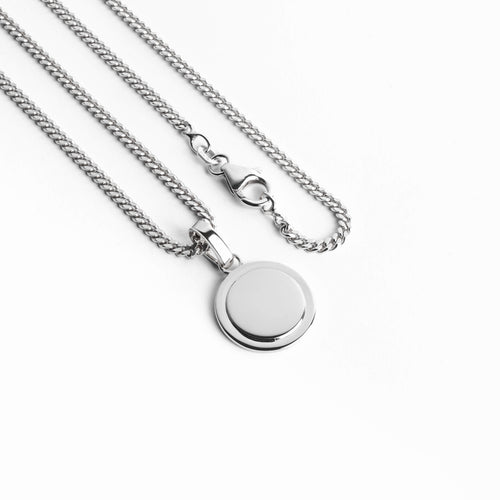 GRAVEERPLAATJE MUNT COLLIER 925 ZILVER GERHODINEERD - IDENTIM®
