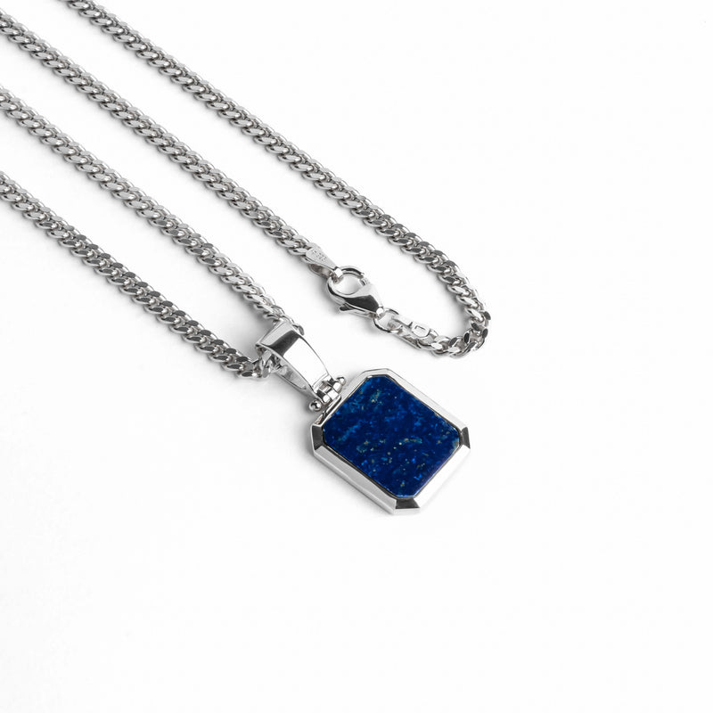LAPIS OCTAGON COLLIER 925 ZILVER GERHODINEERD