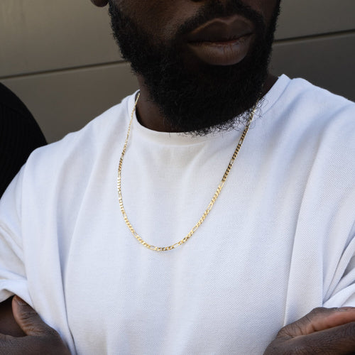 FIGARO COLLIER 925 ZILVER 18 KARAAT VERGULD 3.40MM - IDENTIM®