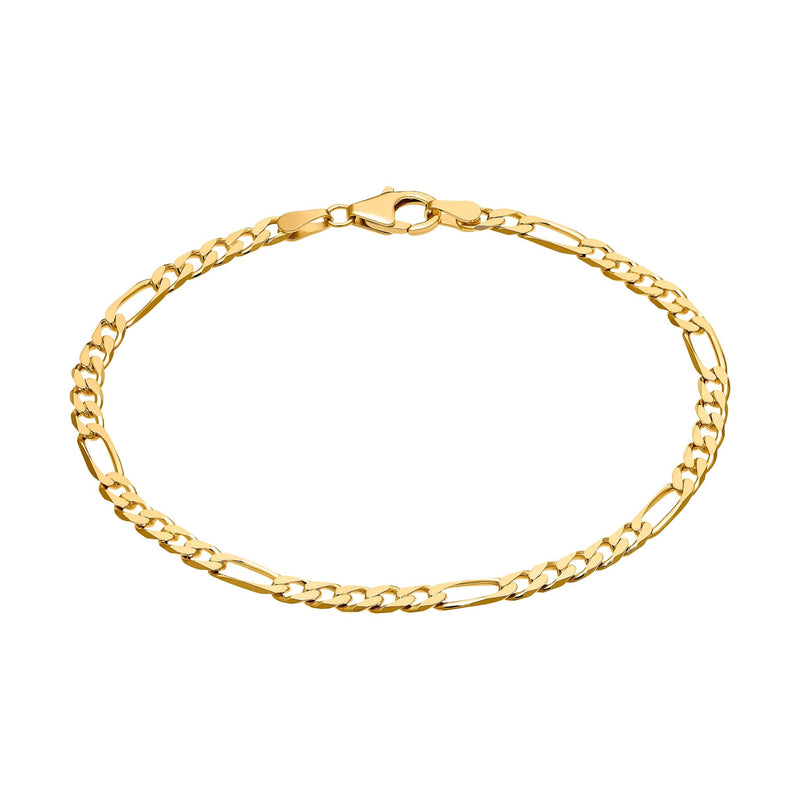 FIGARO KETTING ARMBAND 3.40MM 925 ZILVER 18 KARAAT VERGULD