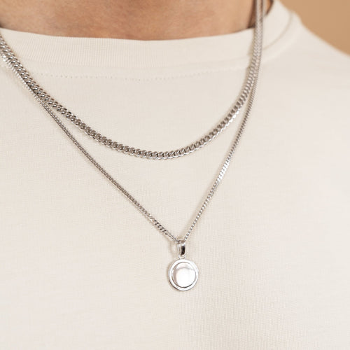 GRAVEERPLAATJE MUNT COLLIER 925 ZILVER GERHODINEERD - IDENTIM®