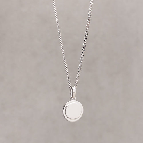GRAVEERPLAATJE MUNT COLLIER 925 ZILVER GERHODINEERD - IDENTIM®