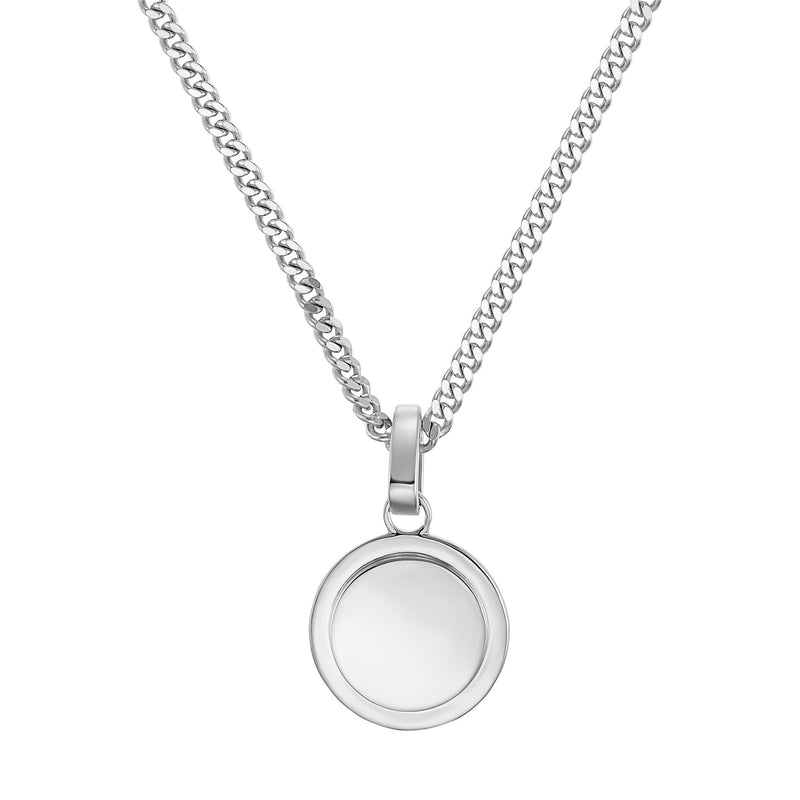GRAVEERPLAATJE MUNT COLLIER 925 ZILVER GERHODINEERD