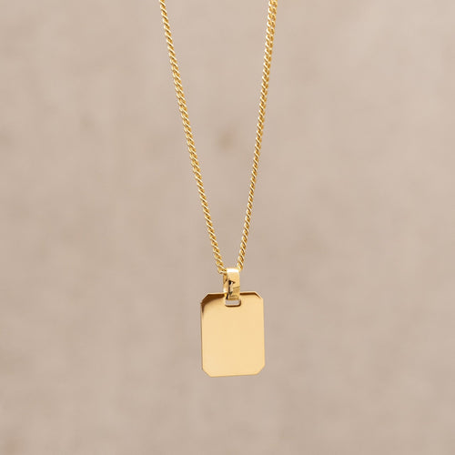 GRAVEERPLAATJE ACHTHOEK COLLIER 333 GOUD - IDENTIM®