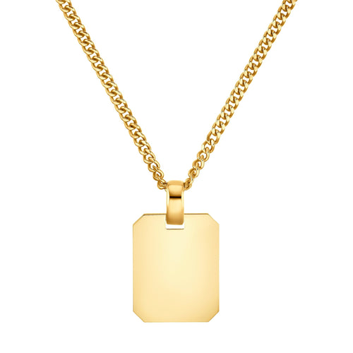 GRAVEERPLAATJE ACHTHOEK COLLIER 333 GOUD - IDENTIM®