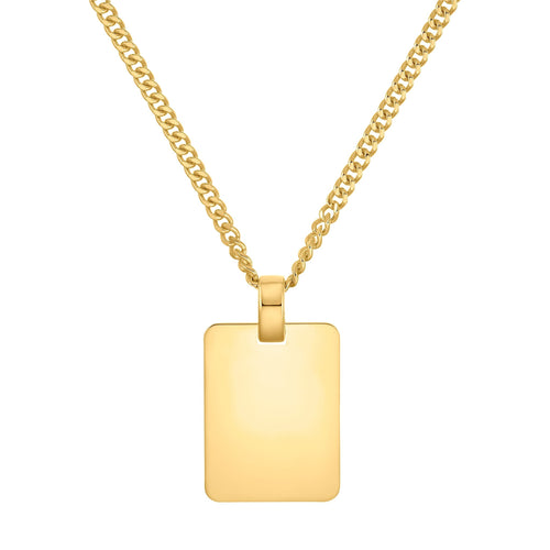 GRAVEERPLAATJE GESPANNEN COLLIER 333 GOUD - IDENTIM®