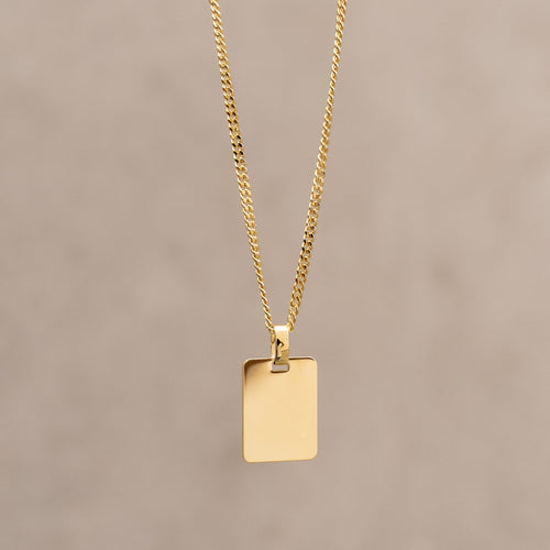 GRAVEERPLAATJE GESPANNEN COLLIER 333 GOUD - IDENTIM®