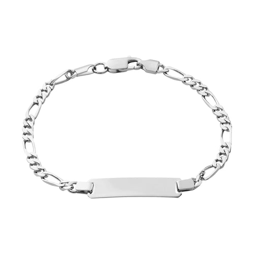 ID ARMBAND FIGARO 925 ZILVER GERHODINEERD - IDENTIM®