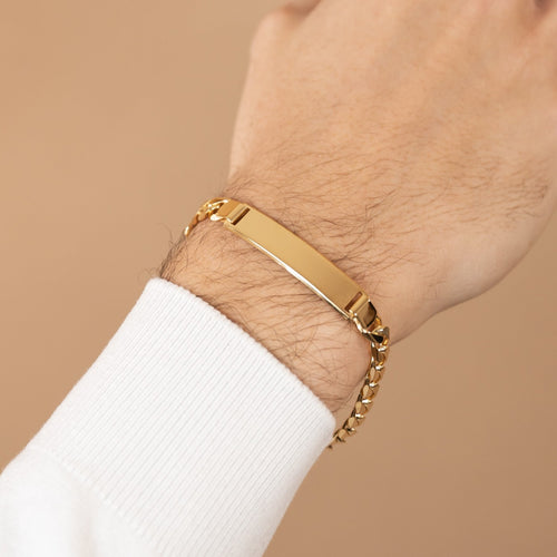 ID ARMBAND TANK 925 ZILVER 18 KARAAT VERGULD - IDENTIM®