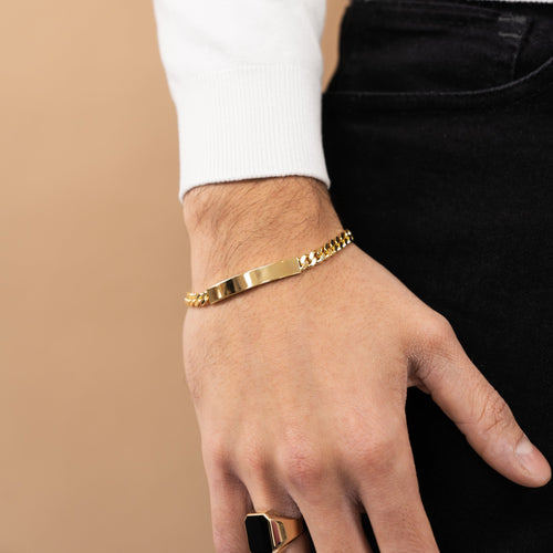 ID ARMBAND TANK 925 ZILVER 18 KARAAT VERGULD - IDENTIM®