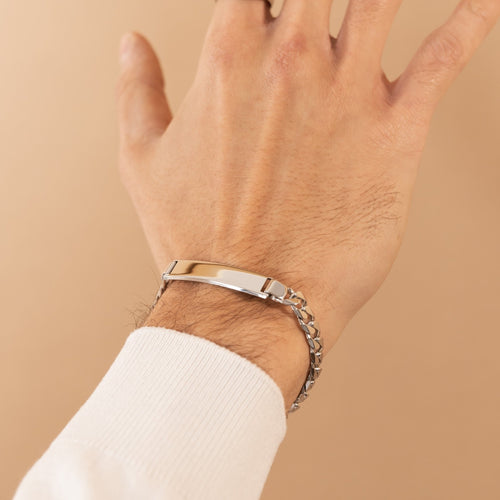 ID ARMBAND TANK 925 ZILVER GERHODINEERD - IDENTIM®