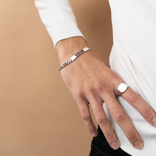 ID ARMBAND TANK 925 ZILVER GERHODINEERD - IDENTIM®