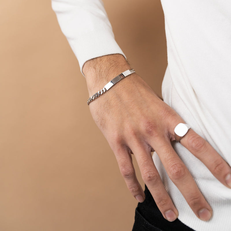 Graveerarmband Graveerplaatje Pantser ID-armband