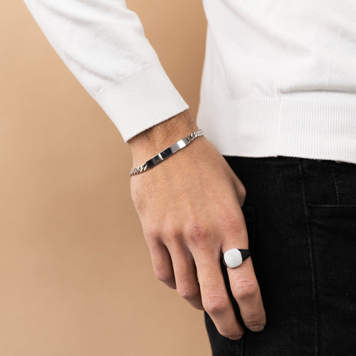 ID ARMBAND TANK 925 ZILVER GERHODINEERD - IDENTIM®