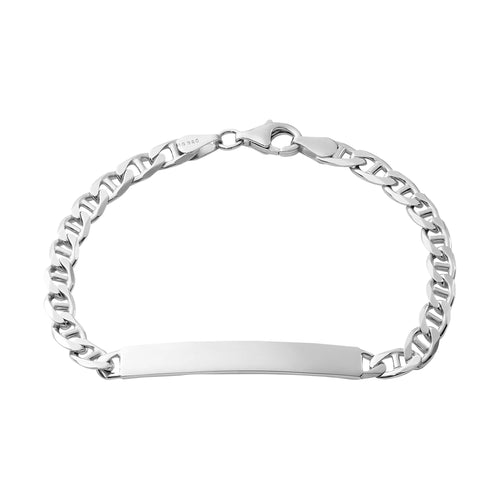 ID ARMBAND BAR 925 ZILVER GERHODINEERD - IDENTIM®