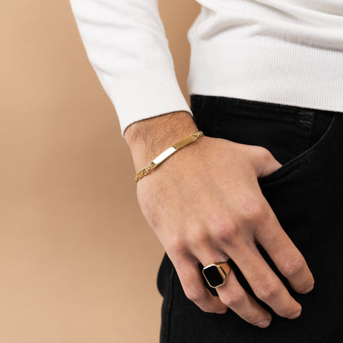 ID ARMBAND TIJGEROOG 925 ZILVER 18 KARAAT VERGULD - IDENTIM®