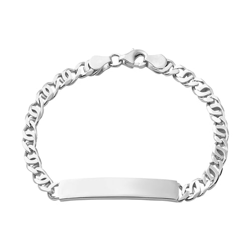 ID ARMBAND TIJGEROOG 925 ZILVER GERHODINEERD - IDENTIM®