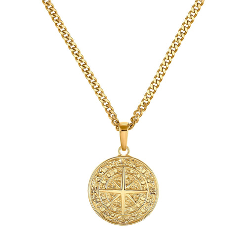 KOMPAS COLLIER 925 ZILVER 18 KARAAT VERGULD - IDENTIM®