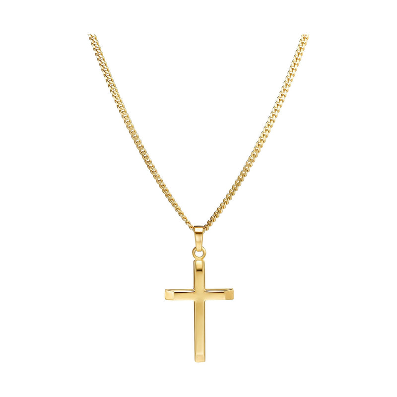 KRUIS KETTING 925 ZILVER 18 KARAAT VERGULD