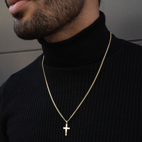 KRUIS COLLIER 925 ZILVER 18 KARAAT VERGULD - IDENTIM®