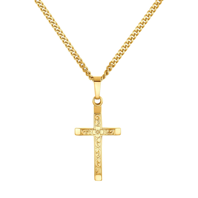 KRUIS KETTING 925 ZILVER 18 KARAAT VERGULD