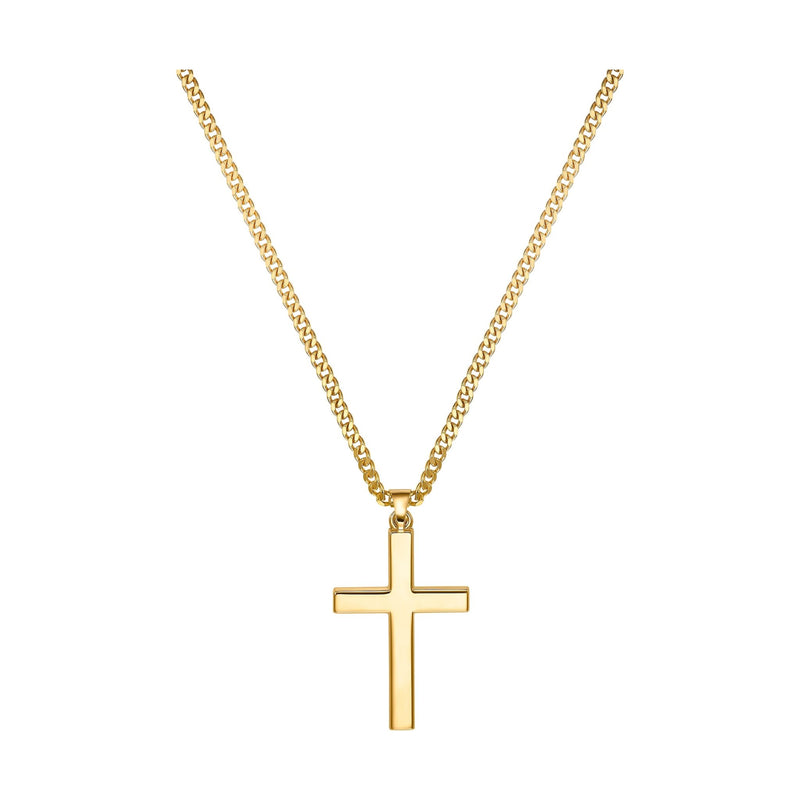 KRUIS KETTING 925 ZILVER 18 KARAAT VERGULD