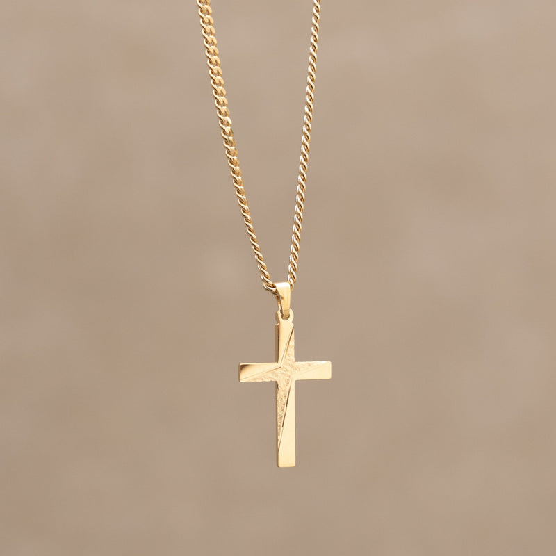 KRUIS KETTING 925 ZILVER 18 KARAAT VERGULD