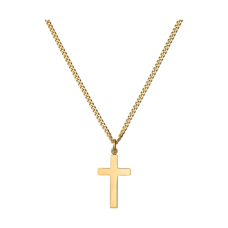 KRUIS KETTING 925 ZILVER 18 KARAAT VERGULD