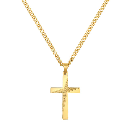 KRUIS COLLIER 925 ZILVER 18 KARAAT VERGULD - IDENTIM®
