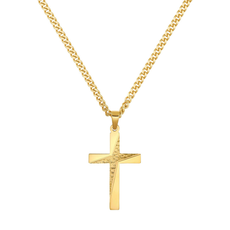 KRUIS KETTING 925 ZILVER 18 KARAAT VERGULD