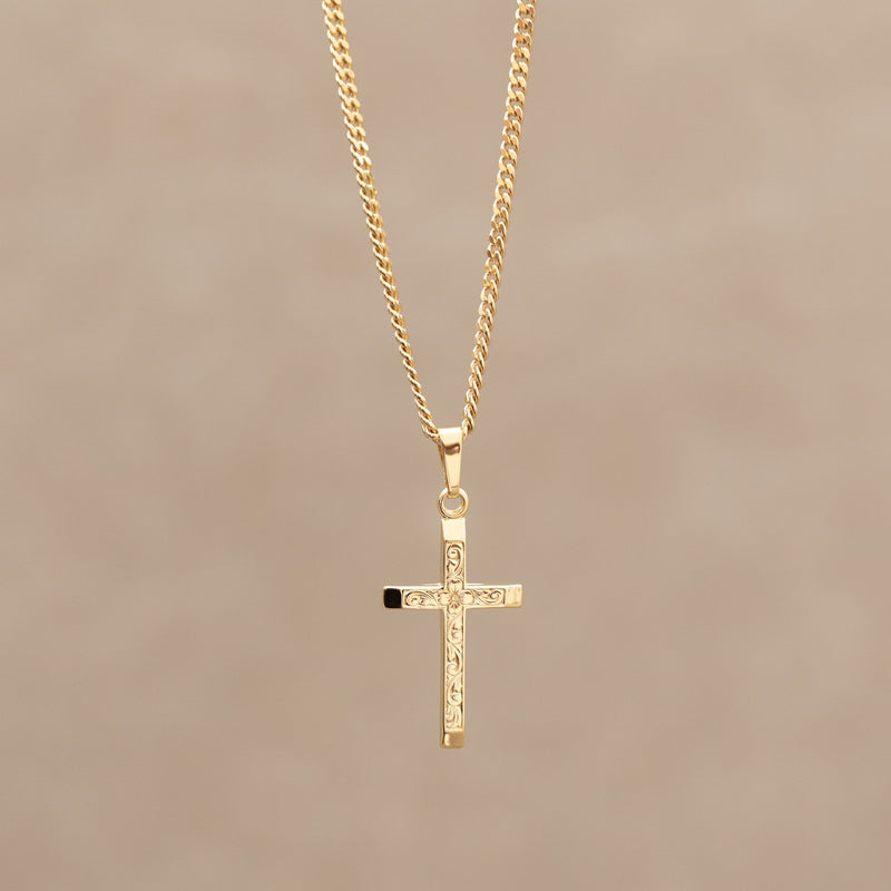 KRUIS KETTING 925 ZILVER 18 KARAAT VERGULD