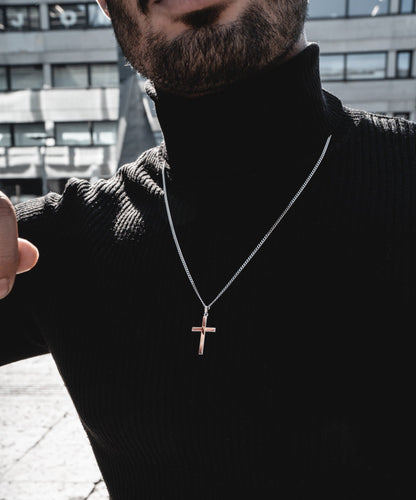 KRUIS COLLIER 925 ZILVER GERHODINEERD - IDENTIM®