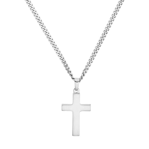 KRUIS COLLIER MAT 925 ZILVER GERHODINEERD - IDENTIM®