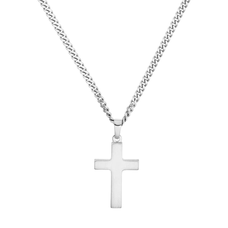 KRUIS KETTING MAT 925 ZILVER GERHODINEERD