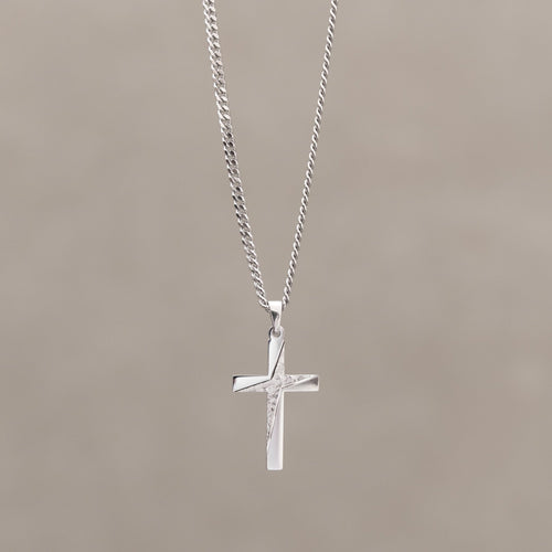 KRUIS COLLIER 925 ZILVER GERHODINEERD - IDENTIM®