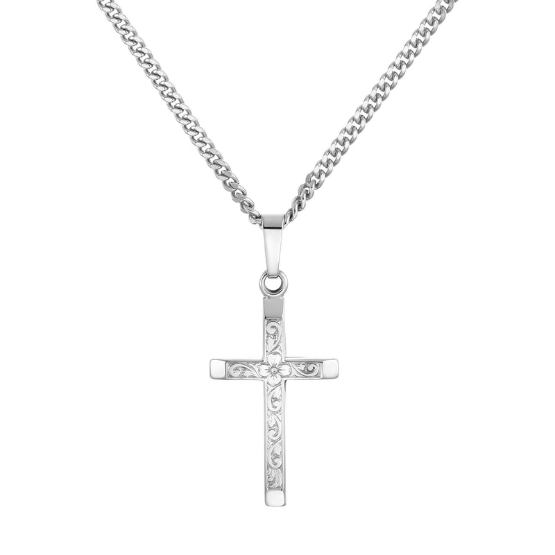 KRUIS KETTING 925 ZILVER GERHODINEERD