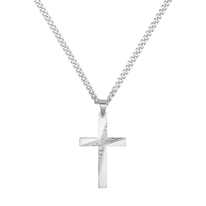 KRUIS KETTING 925 ZILVER GERHODINEERD