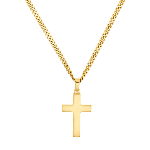KRUIS COLLIER MAT 925 ZILVER 18 KARAAT VERGULD - IDENTIM®